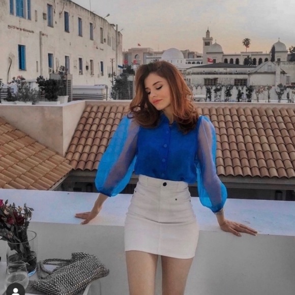 Zara Tops Zara Organza Blouse With Full Sleeves Poshmark